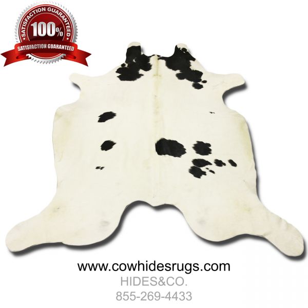White Cowhide with Black Spots