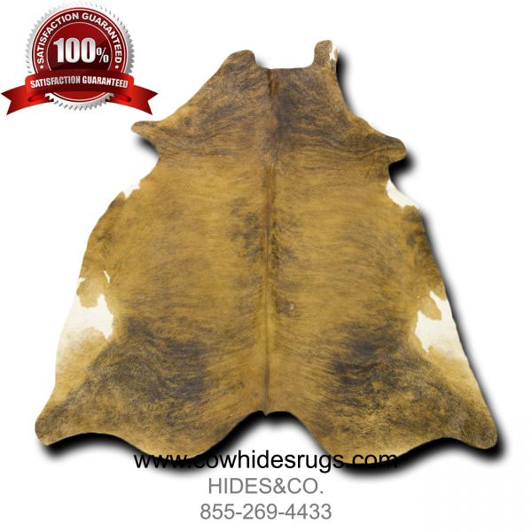Brown Brindle Cowhide with White Sides